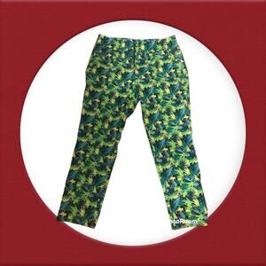 Soft Surroundings Size 1X Superla‎ Pull-On Palmas Blue Green Stretch Ankle Pants